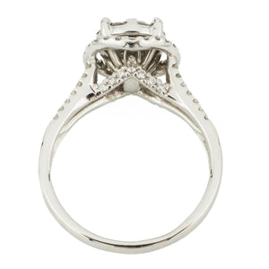 1.00ctw Round Brilliant Diamond Cluster Ring in 14K White Gold - Size 8