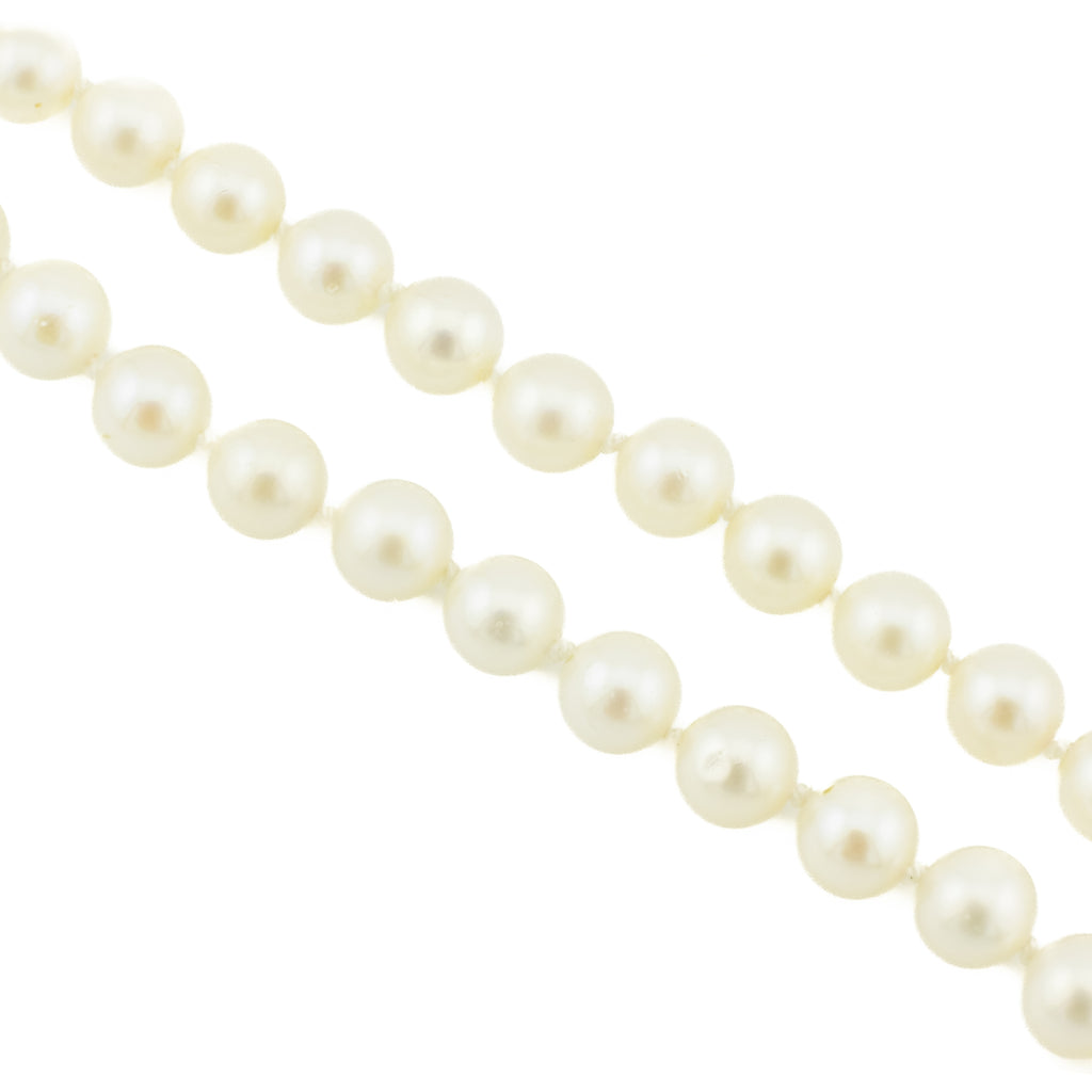 6mm Round Pearl Single Strand 18" Necklace in 14K Yellow Gold