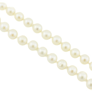 6mm Round Pearl Single Strand 18" Necklace in 14K Yellow Gold