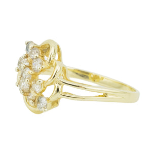 0.50ctw Diamond Cluster Lady's Ring in 14K Yellow Gold - Size 8.5
