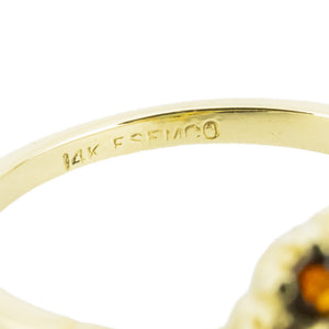 0.50ctw Oval Opal with Garnet Accents Gemstone Ring in 14K Yellow Gold - Size 6.25