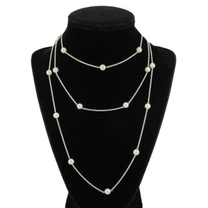 Mikimoto 6mm Round Pearl 48" Necklace in 18K White Gold - 16.6 grams