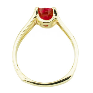 1.65ctw Round Lab Ruby Gemstone Ring in 14K Yellow Gold - Size 6.5