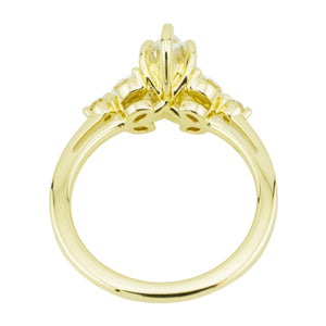 GIA 1.00ctw Marquise D/VS2 Diamond & Accented Engagement Ring in 14K Yellow Gold - Size 6.5