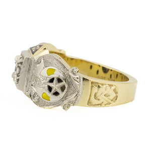 0.25ctw Masonic Ring with Diamond Accents in 10K Two-Tone Gold - Size 10