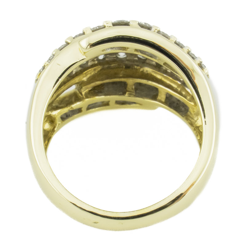 3.00ctw Diamond Cluster Lady's Ring in 10K Yellow Gold - Size 7