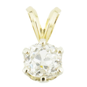 1.00ctw Old Mine Diamond Solitaire Pendant in 14K Yellow Gold - Chain Not Included