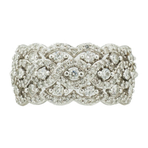 1.00ctw Diamond Cluster Fashion Ring in 10K White Gold - Size 7