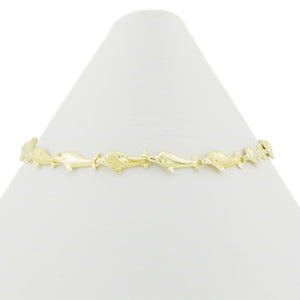 Gold Dolphin Links Bracelet 7.5" Bracelet in 14K Yellow Gold - 5.5 grams