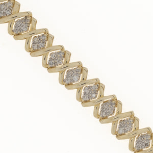 2.24ctw Multi Diamond 8" Tennis Bracelet in 10K Two Tone Gold