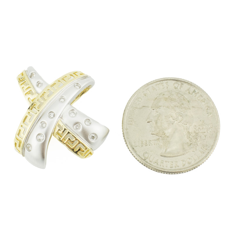 0.25ctw Diamond Slide Pendant in 14K Two Tone Gold - 5.4 Grams