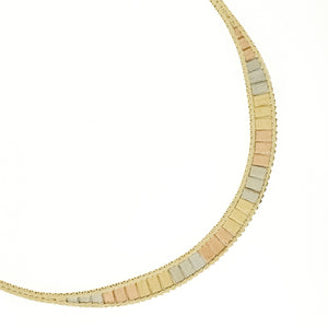 16" Fashion Gold Necklace in 14K Three Tone Gold