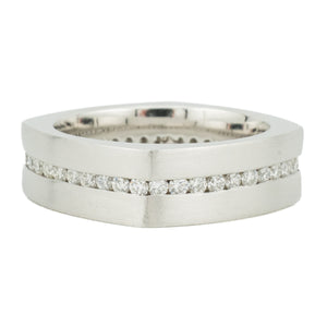 1.13ctw Diamond Accented Wedding Band Ring in 14K White Gold - Size 10.5