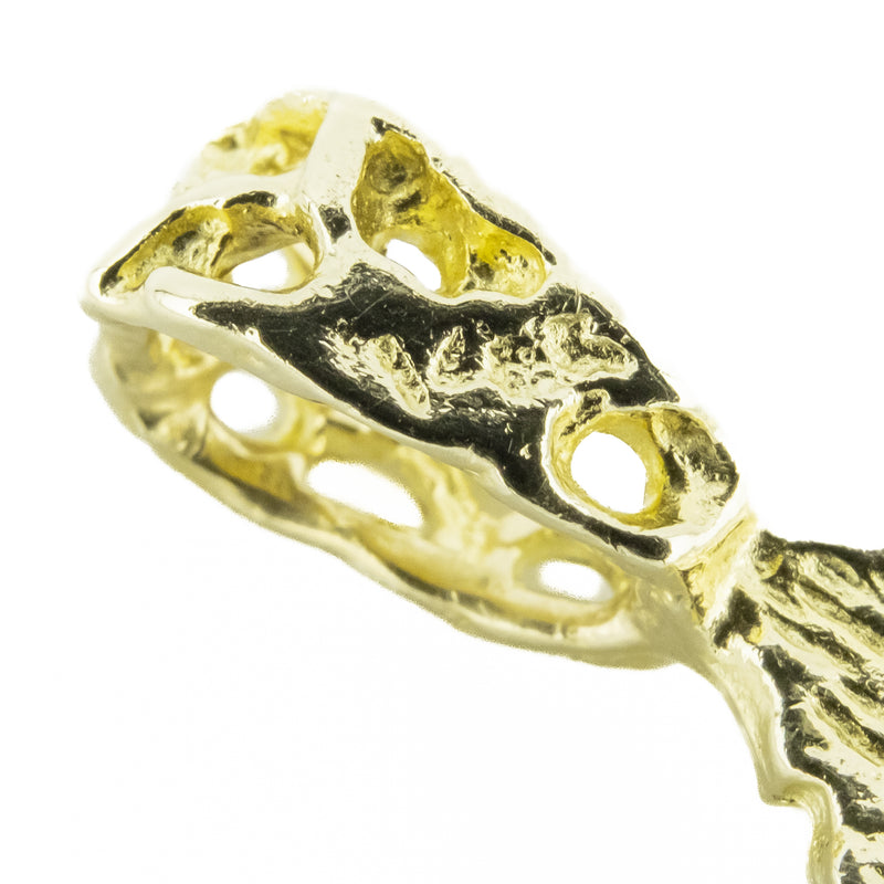 Gold Nugget Cross Crucifix Religious Pendant in 14K Yellow Gold - 8.4 Grams