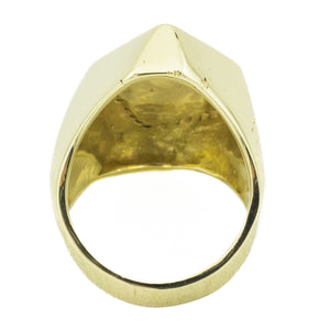 Lapiz Lazuli & Diamond Accented Gemstone Ring in 14K Yellow Gold - Size 6.5