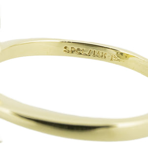 0.14ctw Emerald & Diamond Accented Gemstone Ring in 14K Two-Tone Gold - Size 7.5