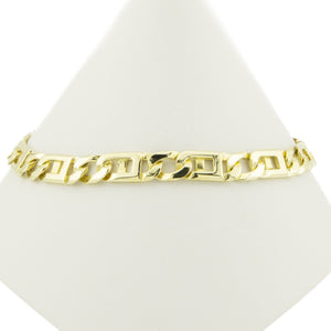 7mm Wide Gold Fancy 8.5" Bracelet in 14K Yellow Gold - 820 grams