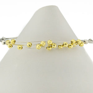 Gold Wire Fashion Bracelet 6.75" in 18K Two Tone Gold