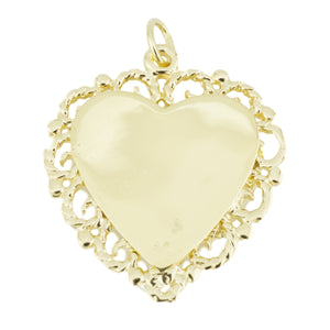 Heart Locket Gold Pendant in 14K Yellow Gold - 4 Grams