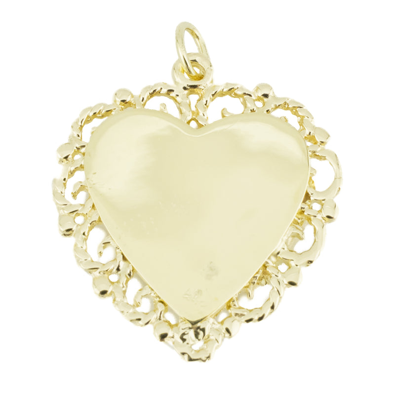 Heart Locket Gold Pendant in 14K Yellow Gold - 4 Grams