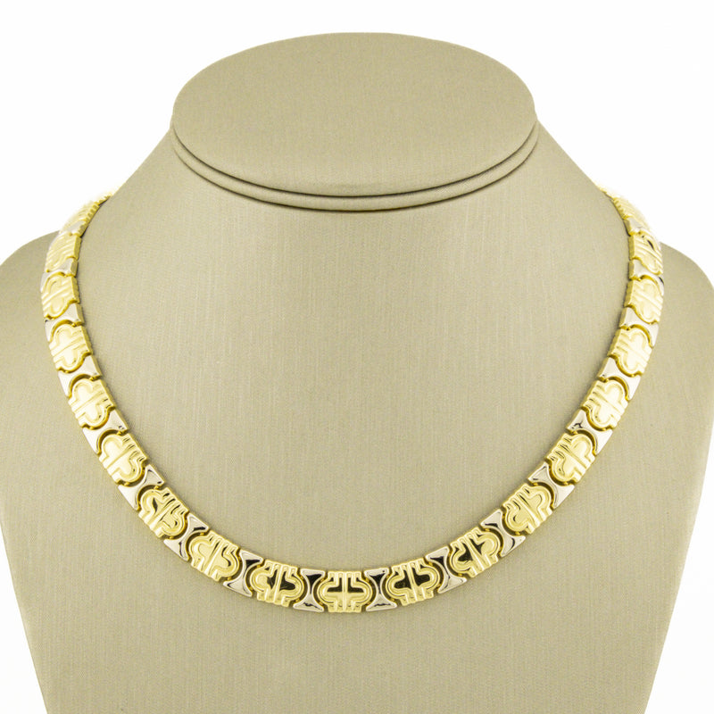 9mm Wide Fashion 16" Necklace in 18K Two-Tone Gold