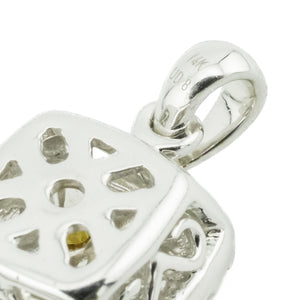 1.00ctw Yellow Diamond Accented Pendant in 14K White Gold - Chain Not Included