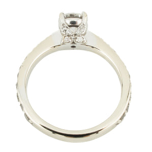 0.50ctw European Cut I/VS2 Diamond with Accents Engagement Ring in 14K White Gold - Size 4.5