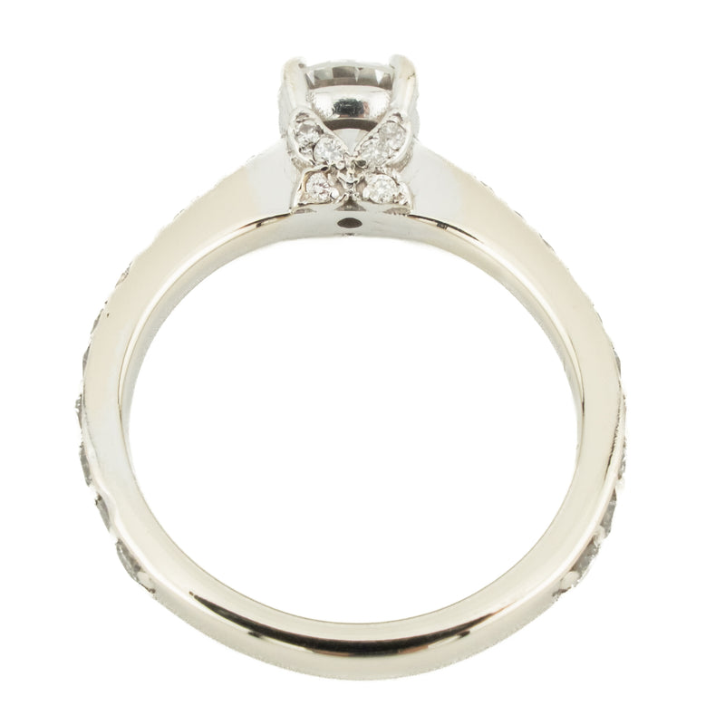 0.50ctw European Cut I/VS2 Diamond with Accents Engagement Ring in 14K White Gold - Size 4.5
