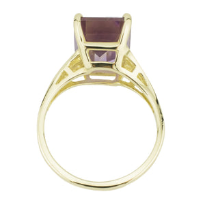6.30ctw Emerald Cut Ametrine Solitaire Ring in 14K Yellow Gold - Size 9.25