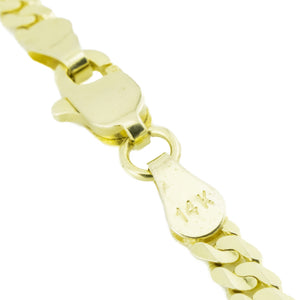 3mm Wide Curb Link 24" Chain in 14K Yellow Gold - 12.6grams