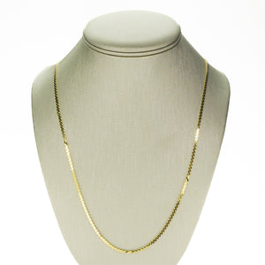 2mm Wide Serpentine Chain Necklace 25" in 18K Yellow Gold