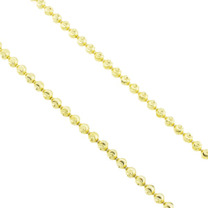 2.7mm Wide Moon Cut Bead Chain 28" Necklace in 10K Yellow Gold - 16 Grams