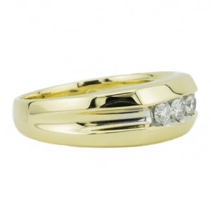 0.25ctw Round Diamond Men's Wedding Band Ring in 14K Yellow Gold - Size 8.75