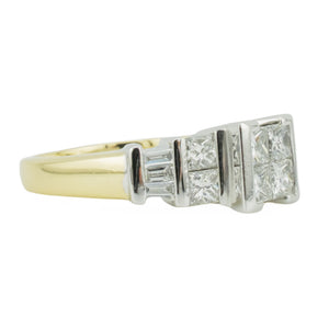 1.00ctw Diamond Cluster Lady's Ring in 14K Two-Tone Gold - Size 5.75