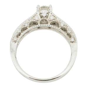 Lab 1.00ct Round Brilliant Diamond & Accented Engagement Ring in 14K White Gold - 7