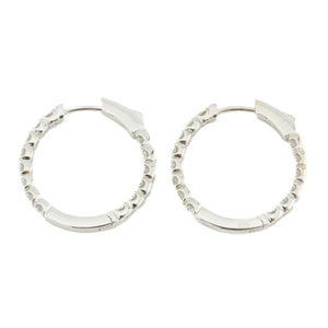 2.55ctw Diamond Hoop Earrings in 18K White Gold