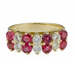 0.91ctw Natural Ruby & 0.48ctw Diamond Accents Ring in 14K Yellow Gold