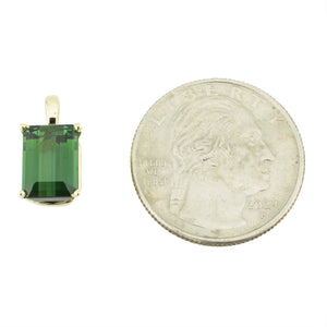 3.28ctw Emerald Cut Tourmaline Solitaire Gemstone Pendant in 14K Yellow Gold