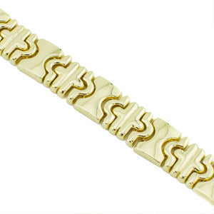 12mm Wide Fashion Gold Chain 7" Bracelet in 14K Yellow Gold - 27.9 grams