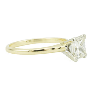 1.00ct J/I1 Princess Diamond Solitaire Engagement Ring in 14K Yellow Gold