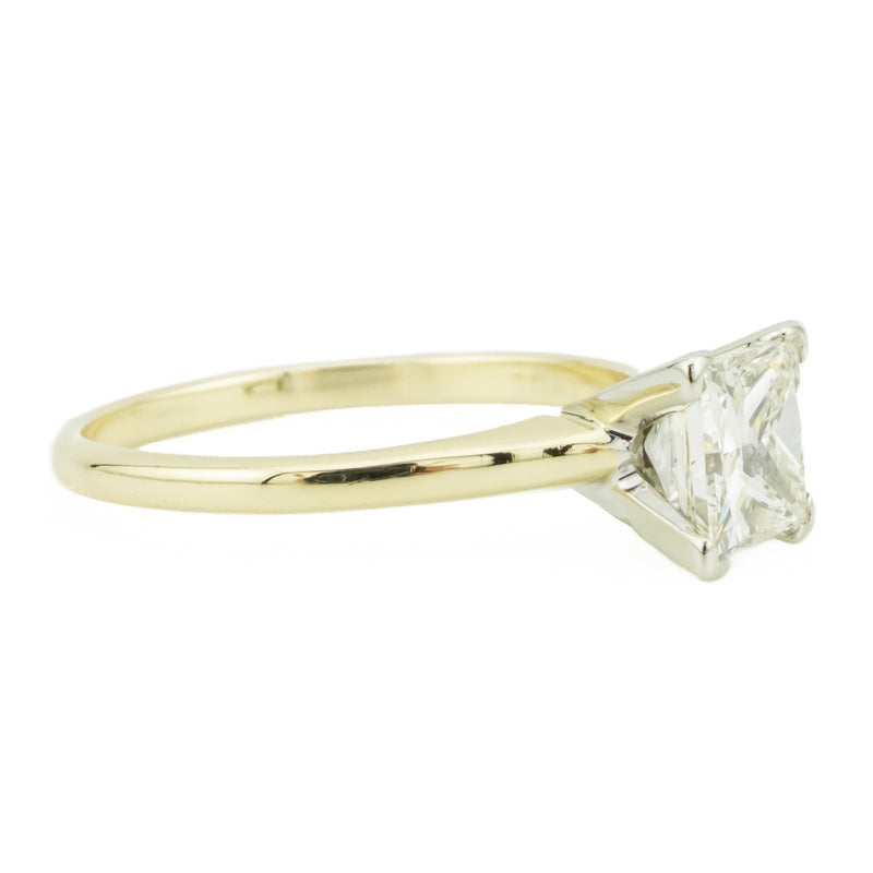 1.00ct J/I1 Princess Diamond Solitaire Engagement Ring in 14K Yellow Gold