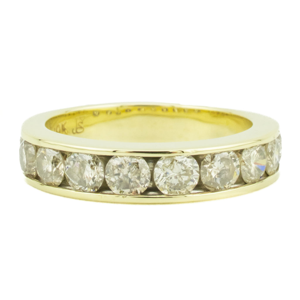 2.00ctw Diamond Accented Wedding Band Ring in 14K Yellow Gold - Size 8