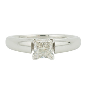 0.71ctw Princess Cut Diamond H/SI2 Solitaire Engagement Ring in 14K White Gold - Size 5