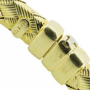 0.48ctw Diamond Accented Woven 8" Bangle Bracelet in 14K Two-Tone Gold - 20.6 grams