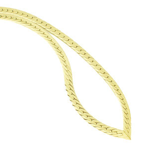 3.8mm Herringbone V-Shape Chain 16" Necklace in 14K Yellow Gold