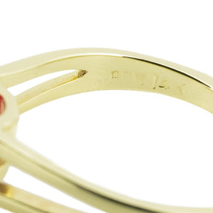 1.65ctw Round Lab Ruby Gemstone Ring in 14K Yellow Gold - Size 6.5