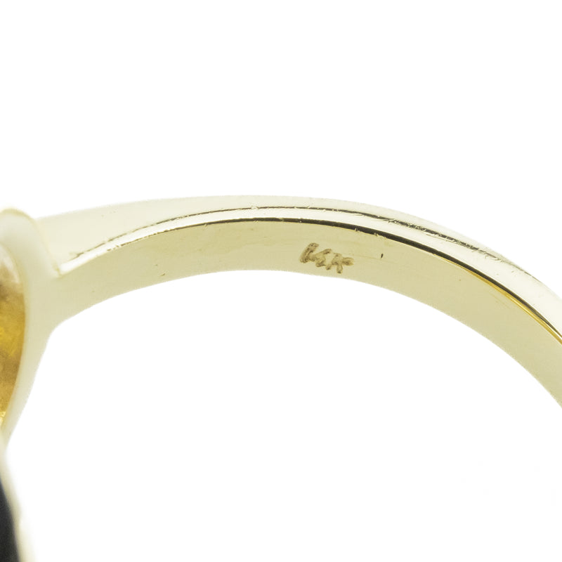 0.10ctw Round Solitaire Diamond Shooting Star & Moon Ring in 14K Two-Tone Gold - Size 6.5