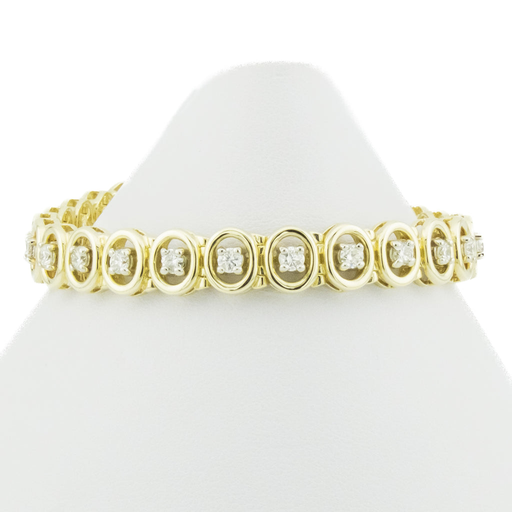 1.50ctw Round Diamond 7" Tennis Bracelet in 14K Yellow Gold - 22.6 Grams