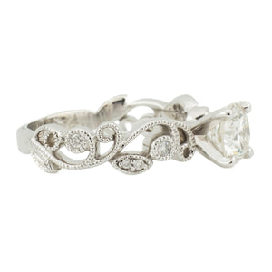 0.94ct Round Brilliant & Diamond Accented Engagement Ring in 14K White Gold - 6