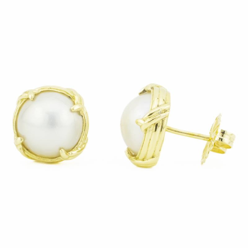 Peter Thomas Roth Mabe Pearl Solitaire Stud Earrings in 18K Yellow Gold